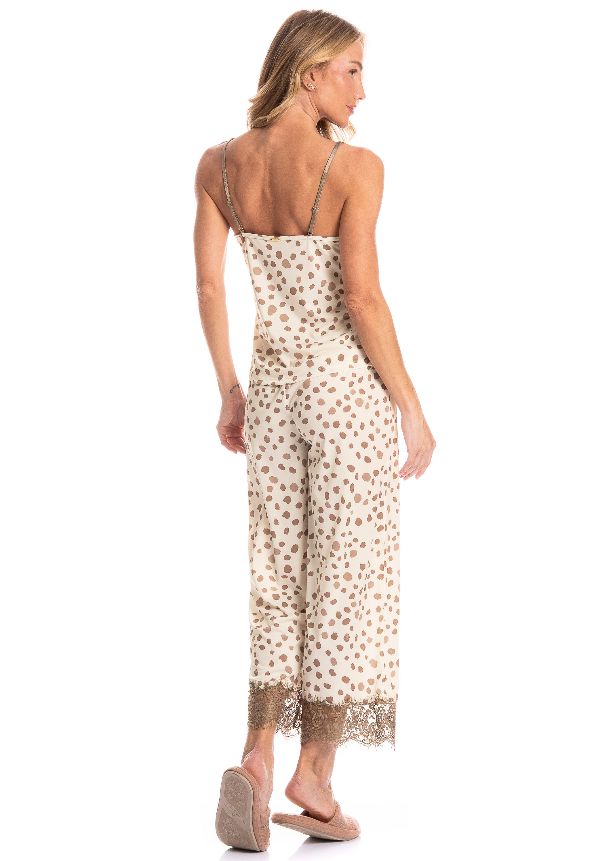 Pijama Feminino Capri Luli Marrom - Imagem 2
