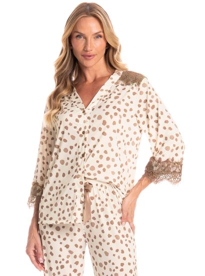 Pijama Americano Feminino Longo Luli - Imagem 3 - Desktop