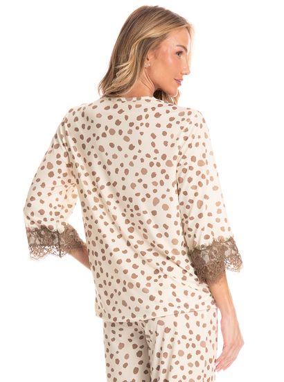 Pijama Americano Feminino Longo Luli - Imagem 4 - Desktop