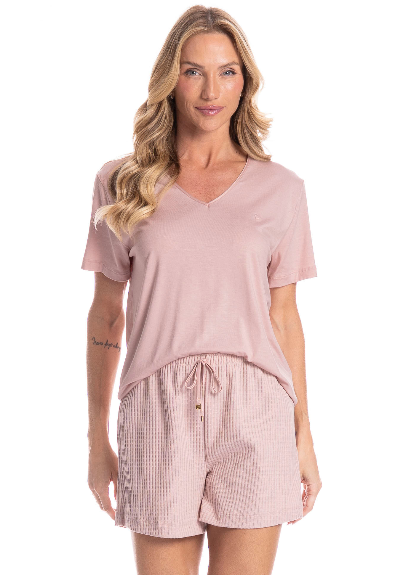 Pijama Feminino Curto Piquet - Imagem 1