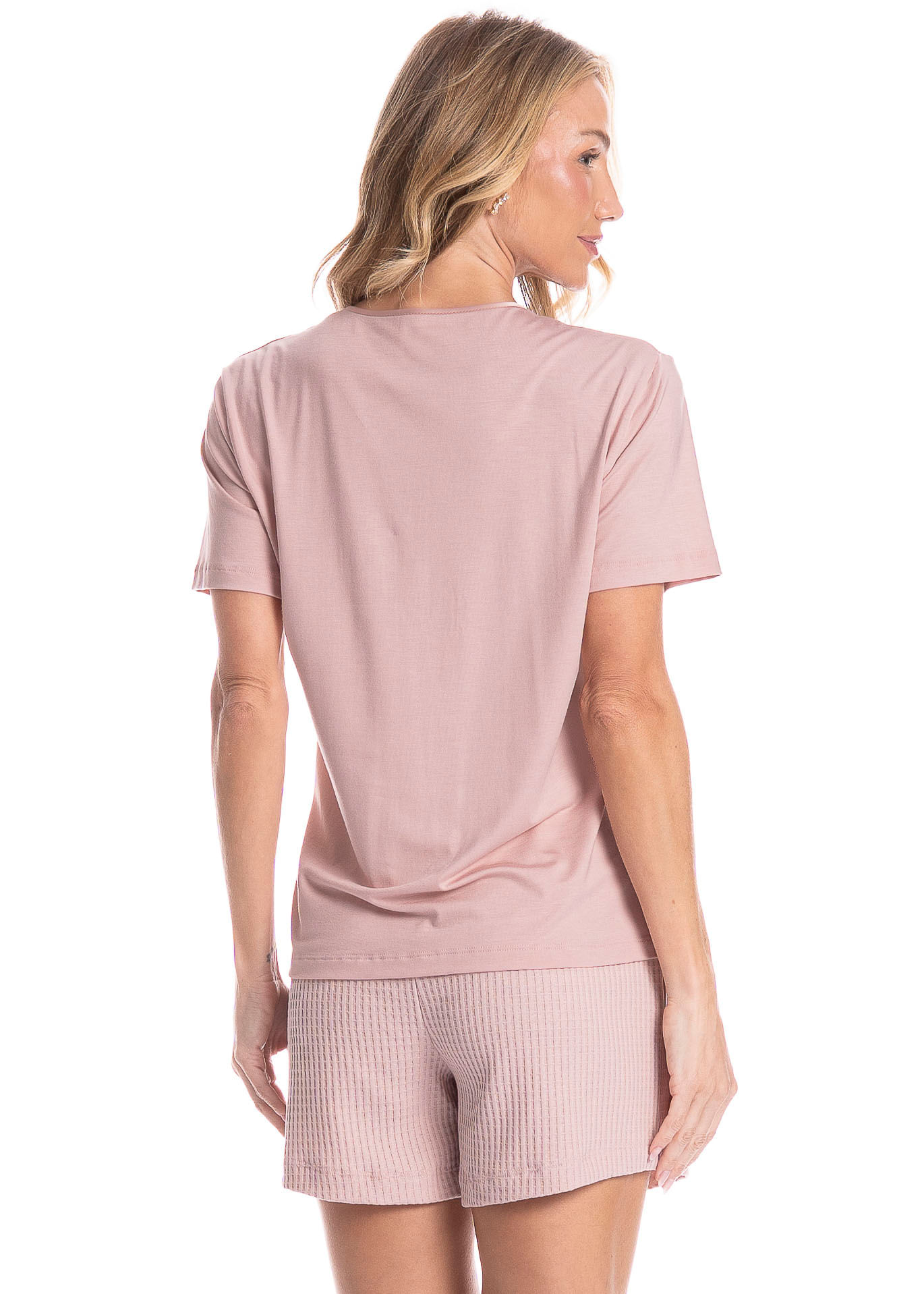 Pijama Feminino Curto Piquet - Imagem 2 - Mobile