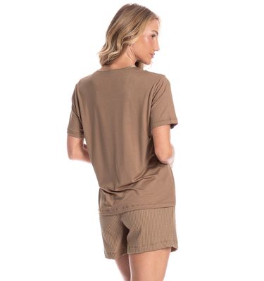 Pijama Feminino Curto Piquet - Imagem 2 - Mobile
