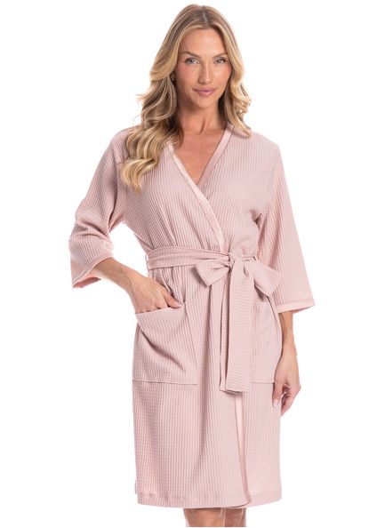 Robe Curto Feminino Piquet Rosa-3 - Imagem 1