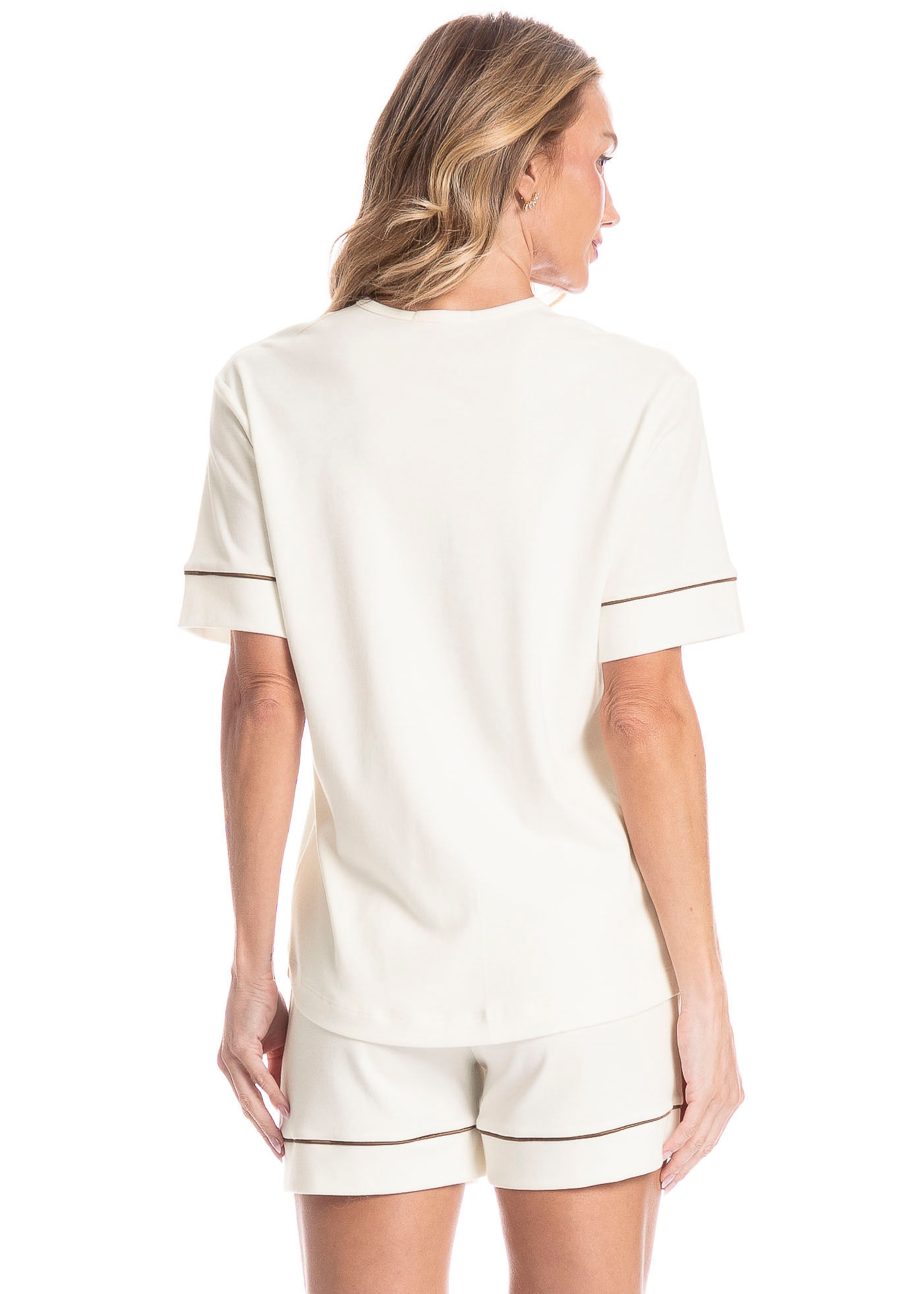 Pijama Americano Curto Feminino Bela Branco - Imagem 2