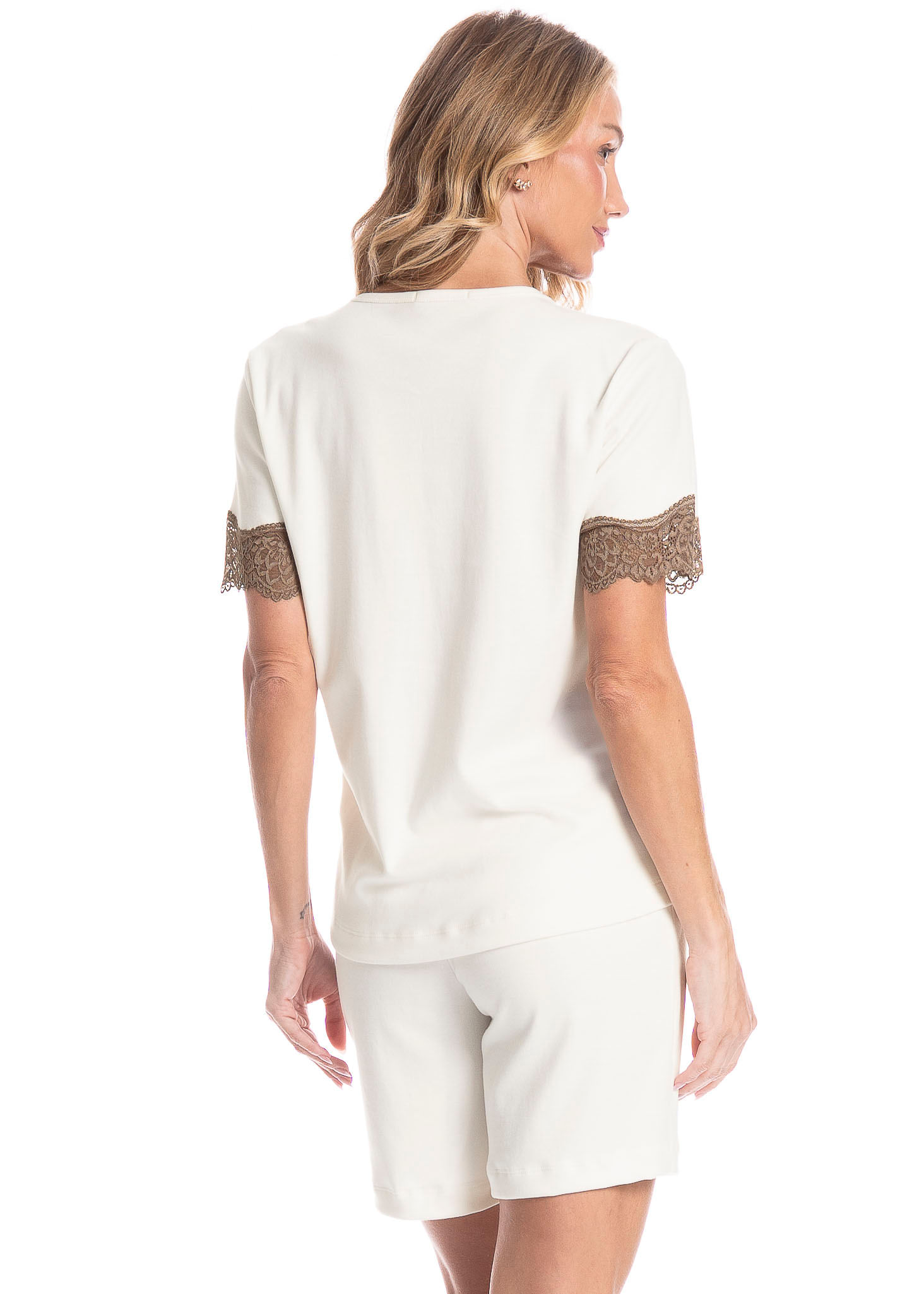 Pijama Feminino Shortão Bela Branco - Imagem 2
