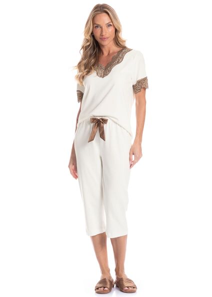 Pijama Feminino Pescador Bela Branco - Imagem 1