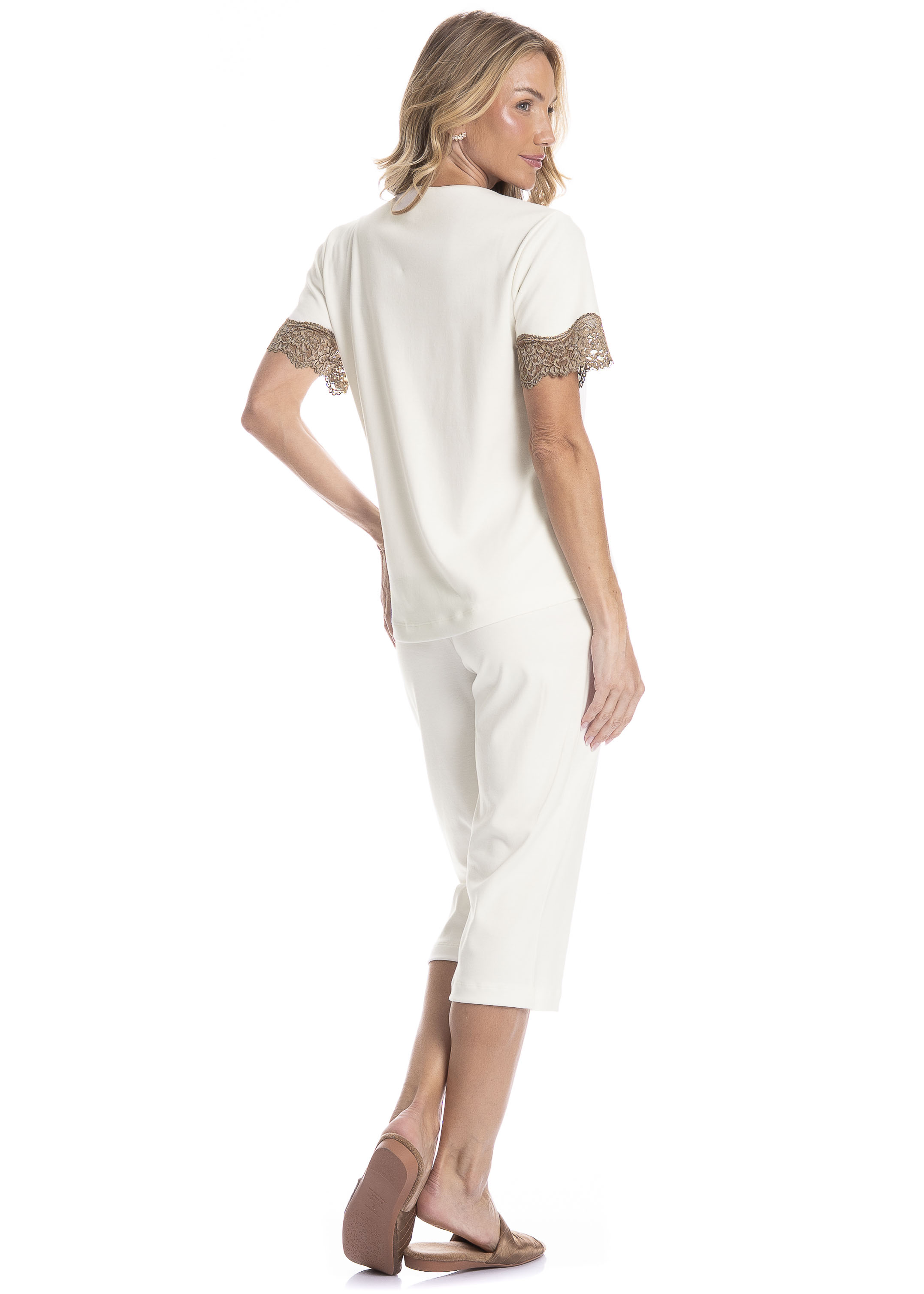 Pijama Feminino Pescador Bela Branco - Imagem 2
