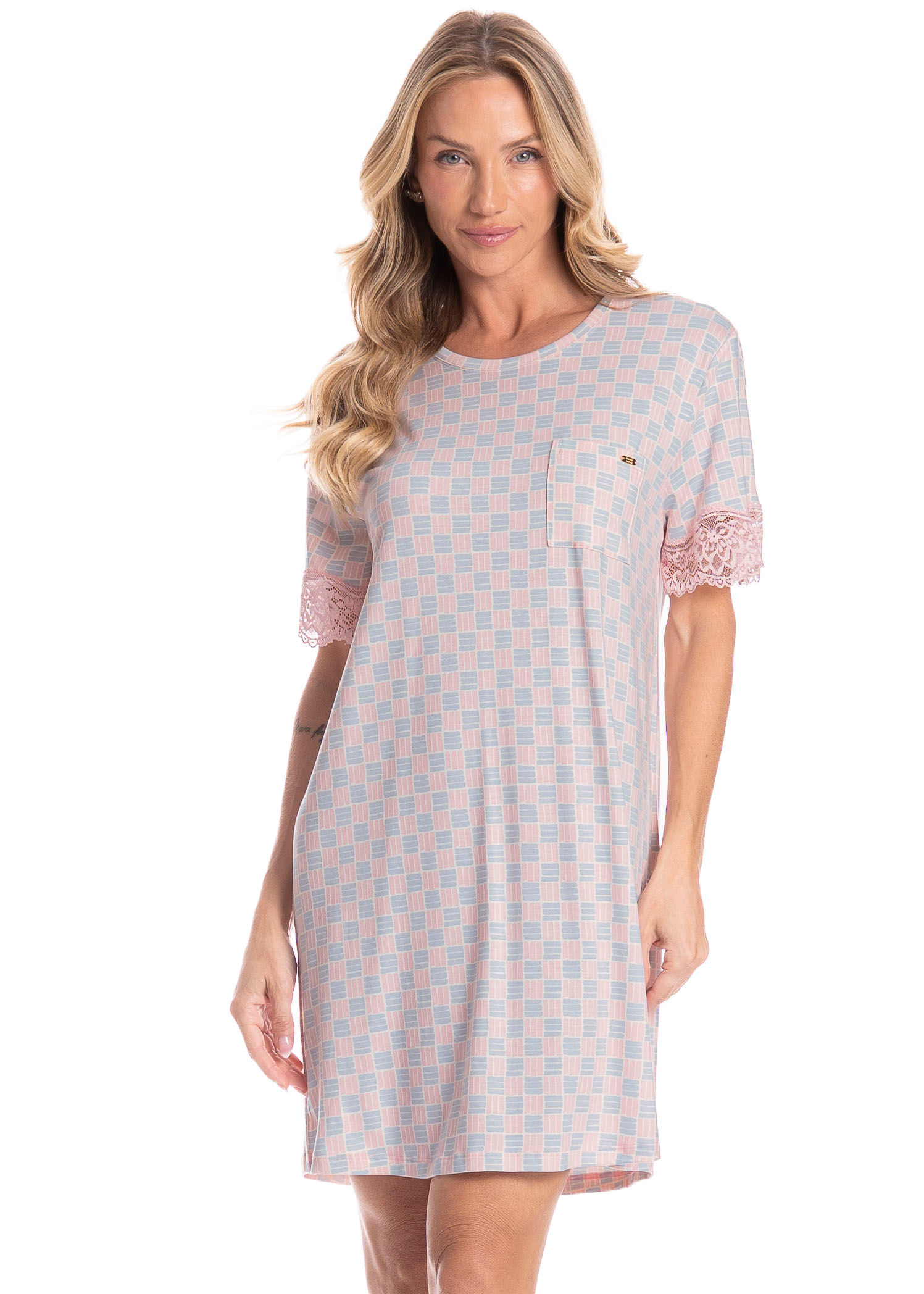 Camisão Feminino Curto Mia Rosa-3 - Imagem 1