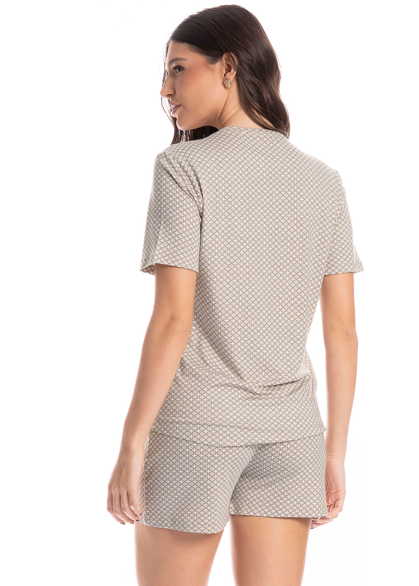 Pijama Feminino Curto Vanessa Bege - Imagem 2