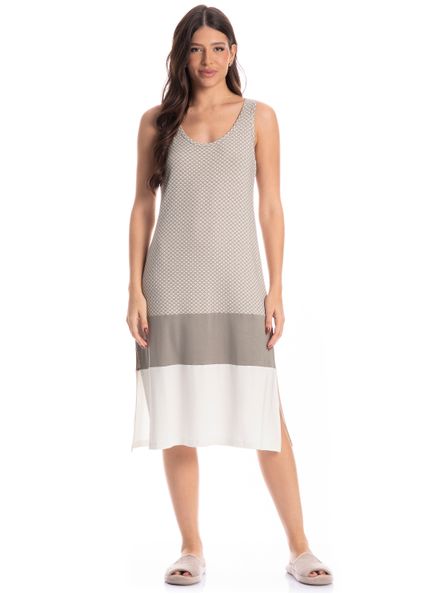 Vestido Midi Regata Vanessa Bege - Imagem 1