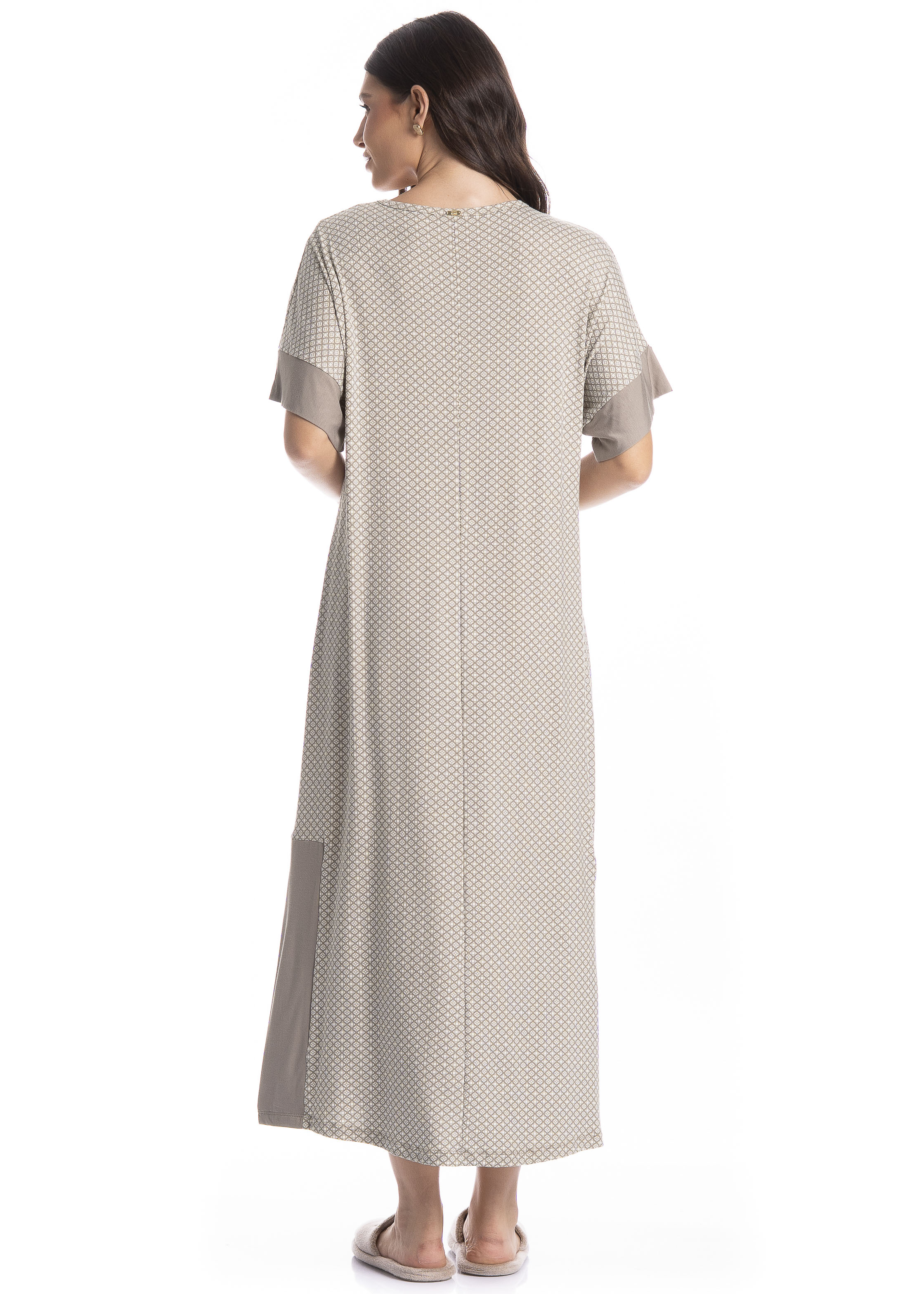 Kaftan Feminino Longo Vanessa Bege - Imagem 2