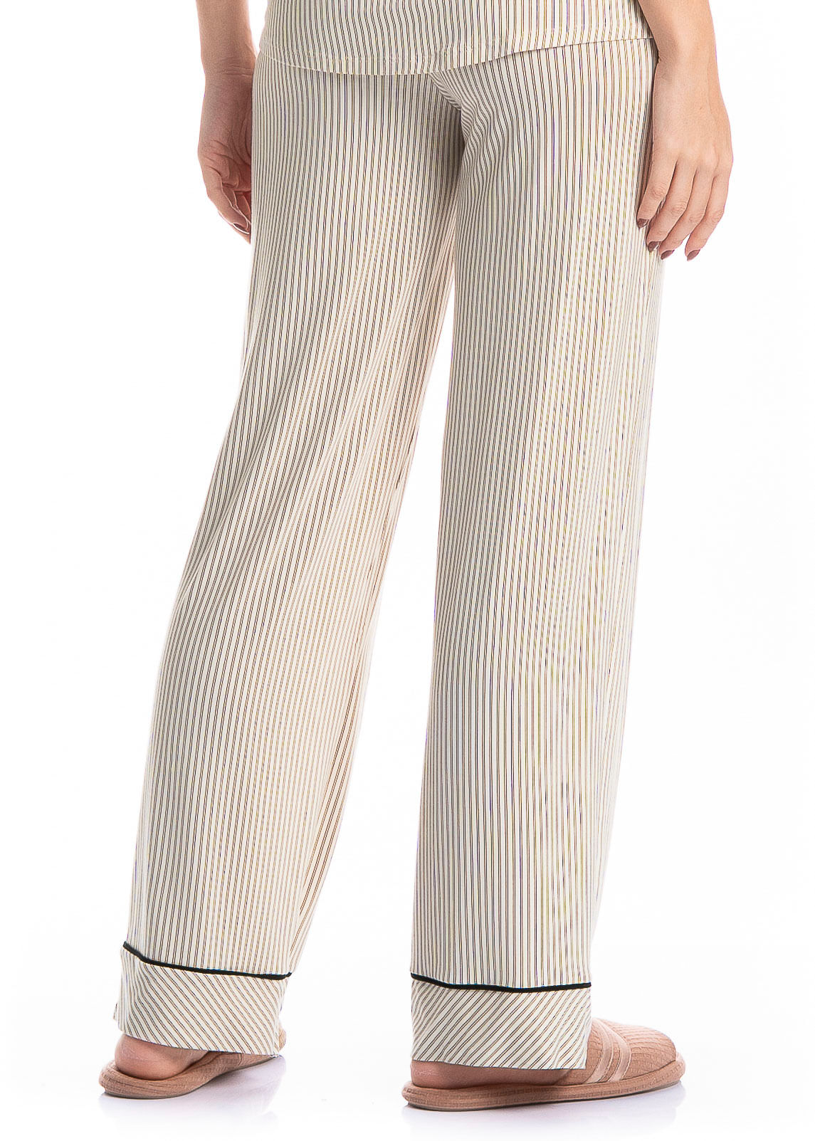 Pijama Americano Feminino Longo Manga Curta Ginger - Imagem 4 - Mobile