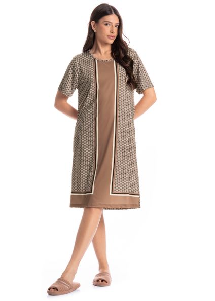 Camisão Feminino Médio Geometric Preto - Imagem 1