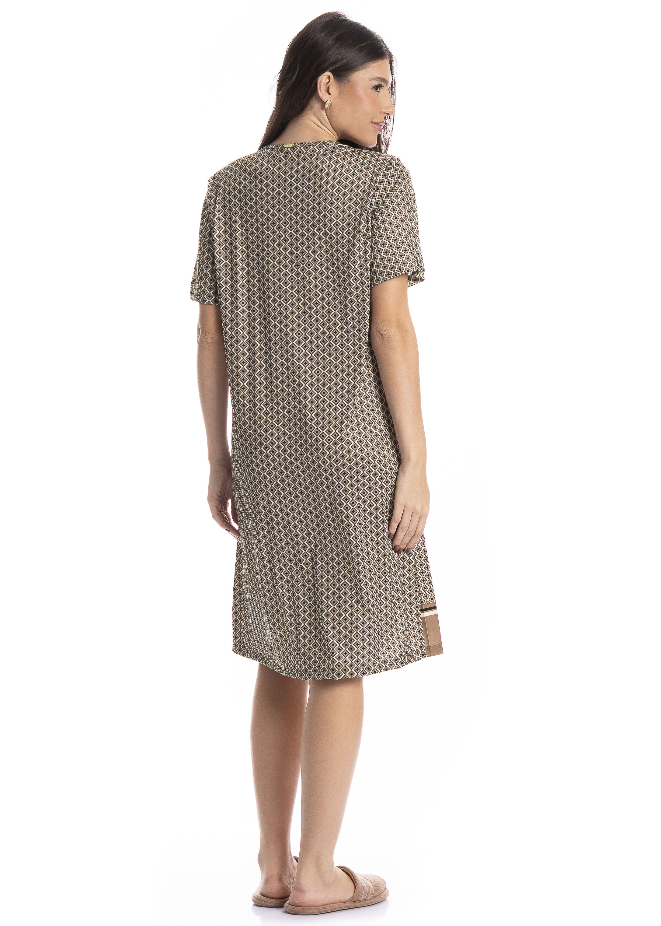 Camisão Feminino Médio Geometric Preto - Imagem 2