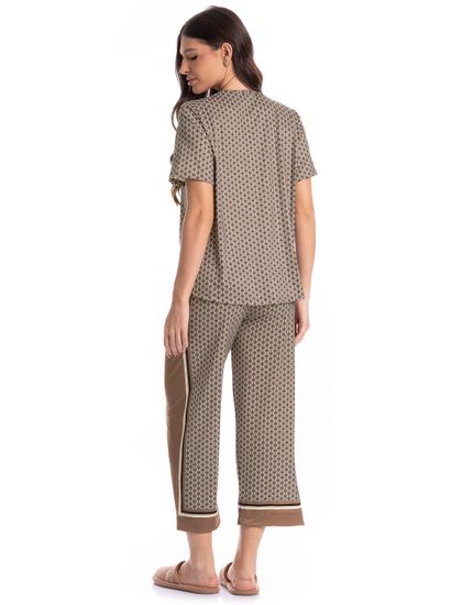 Pijama Americano Capri Feminino Geometric - Imagem 2 - Desktop