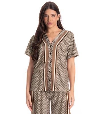 Pijama Americano Capri Feminino Geometric - Imagem 3 - Mobile