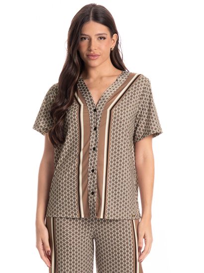 Pijama Americano Capri Feminino Geometric - Imagem 3 - Desktop