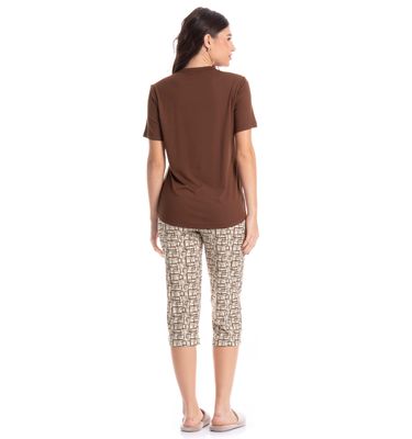 Pijama Feminino Pescador Grid - Imagem 2 - Mobile