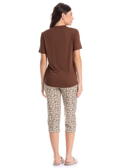 Pijama Feminino Pescador Grid - Imagem 2 - Desktop