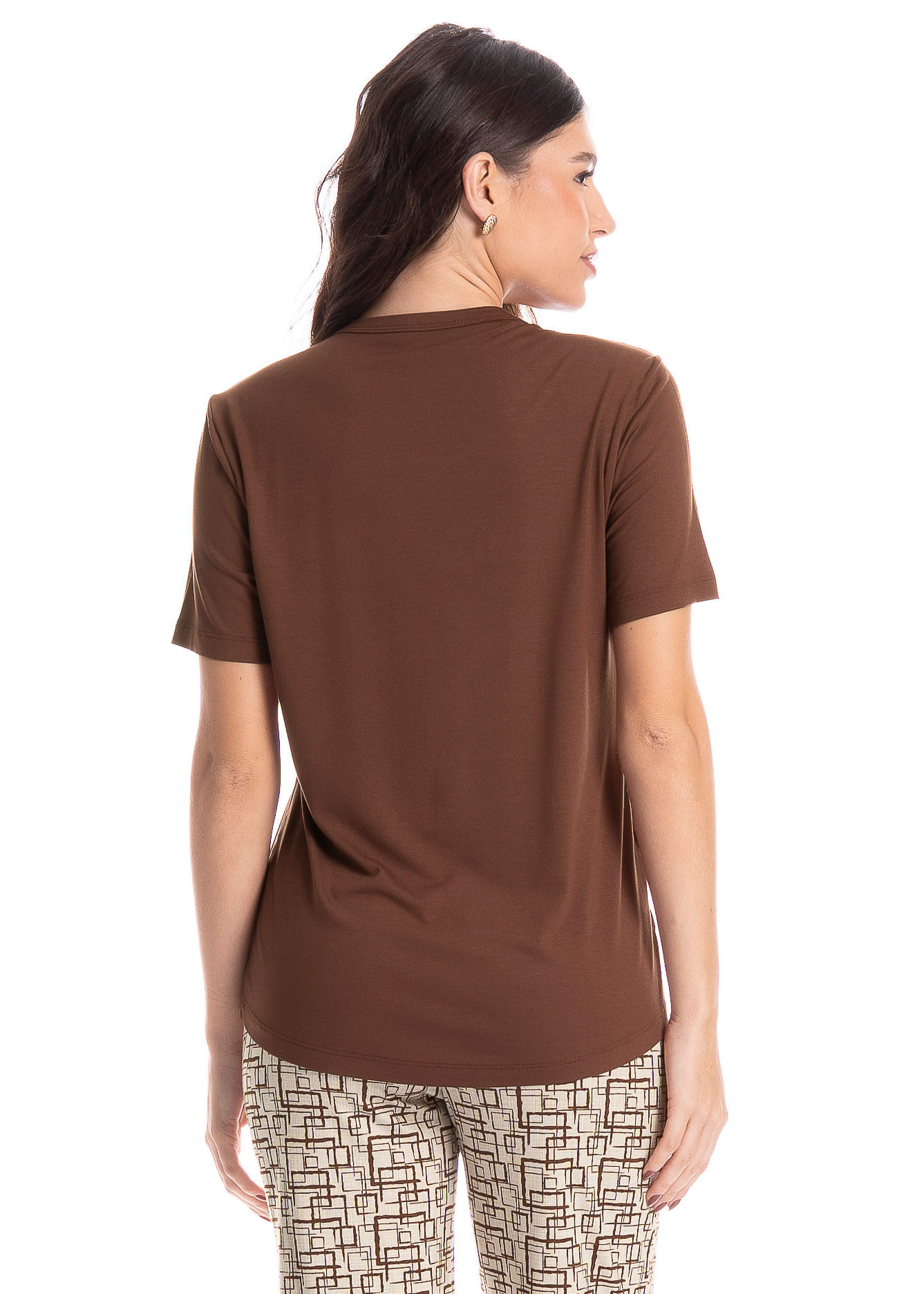 Pijama Feminino Pescador Grid - Imagem 4 - Mobile