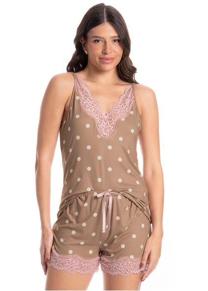 Short Doll Feminino Carla Bege - Imagem 1