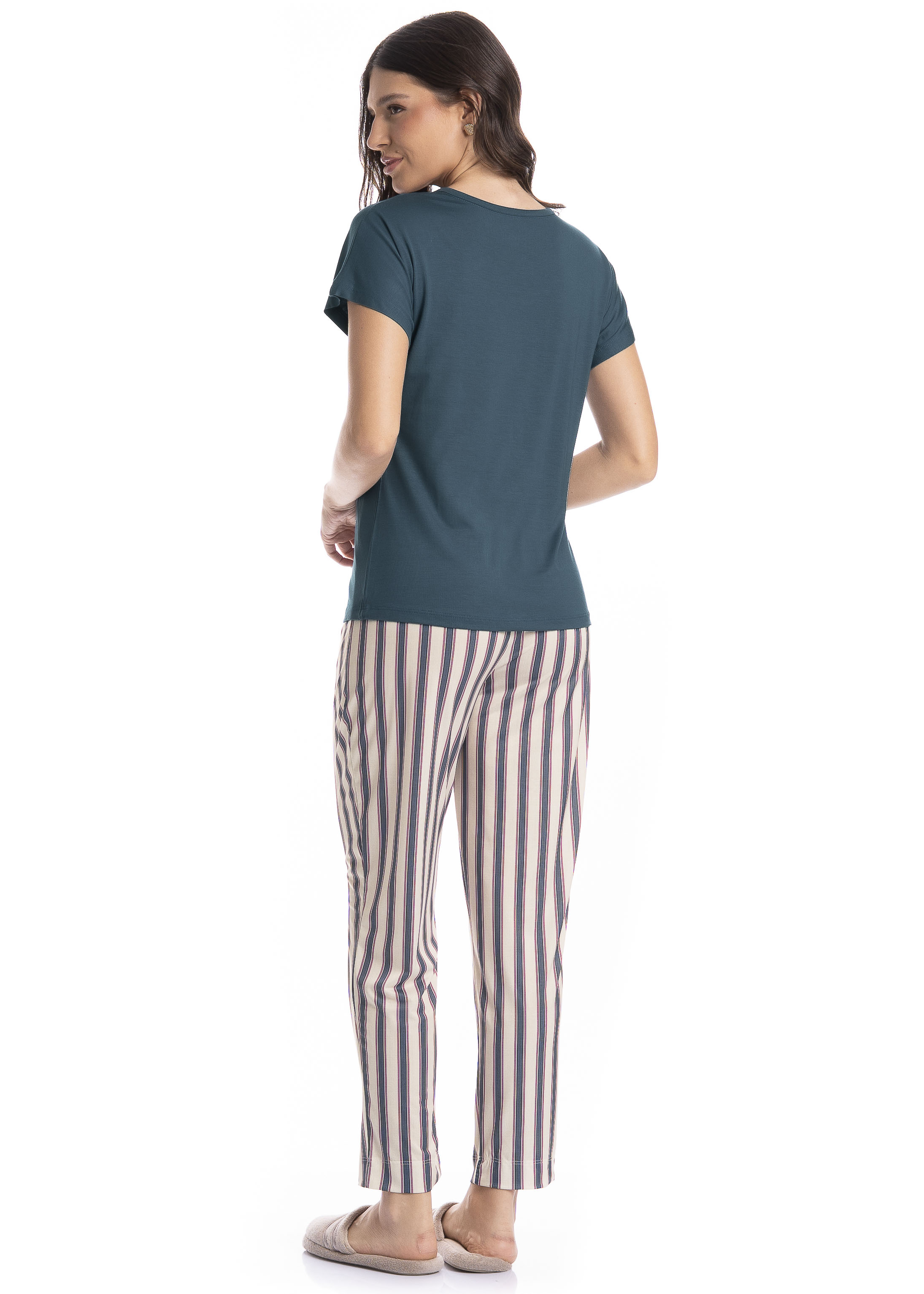 Pijama Feminino Cropped Milena - Imagem 2 - Mobile