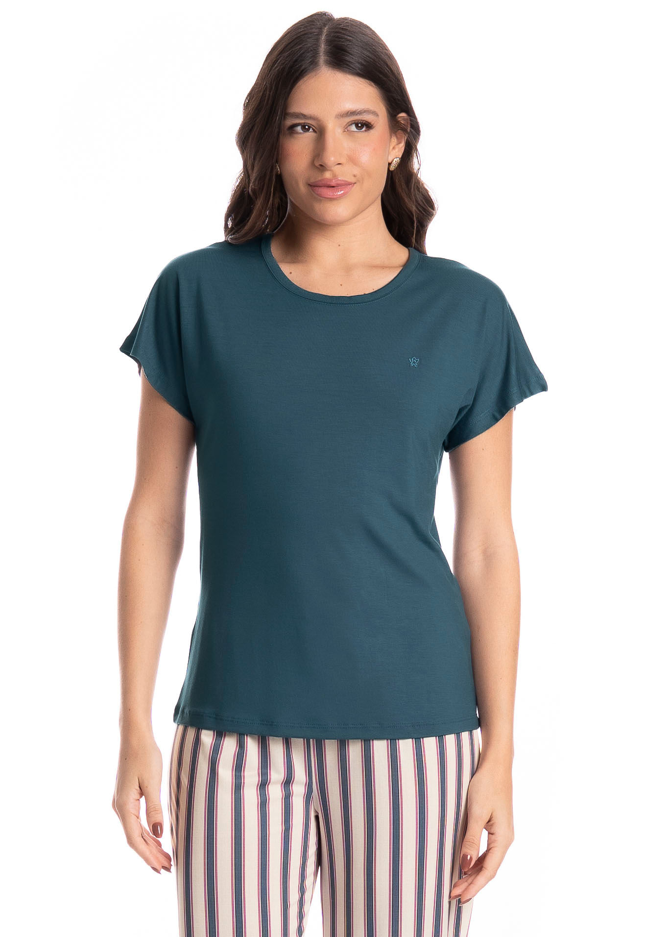 Pijama Feminino Cropped Milena - Imagem 3 - Mobile
