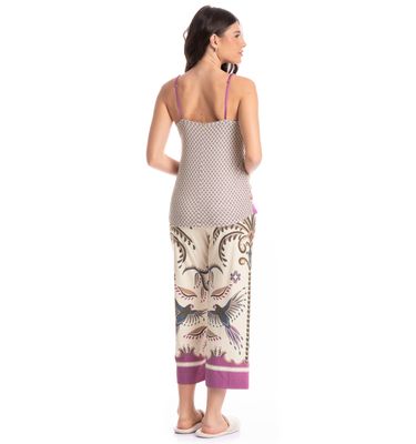 Pijama Feminino Capri Tropical - Imagem 2 - Mobile