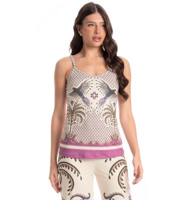 Pijama Feminino Capri Tropical - Imagem 3 - Mobile