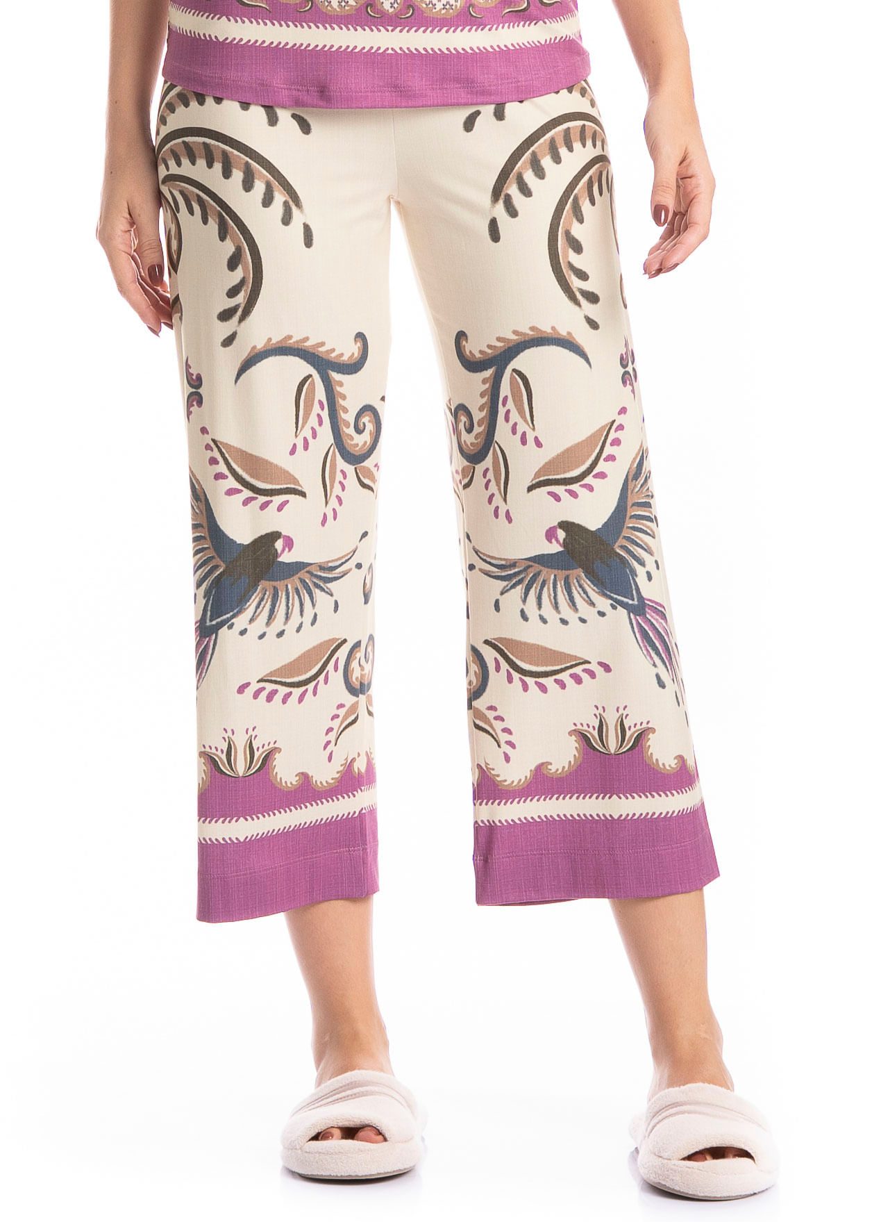 Pijama Feminino Capri Tropical - Imagem 5 - Mobile