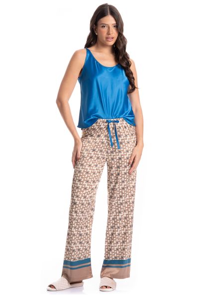 Pijama Feminino Longo Constanza Azul-2 - Imagem 1
