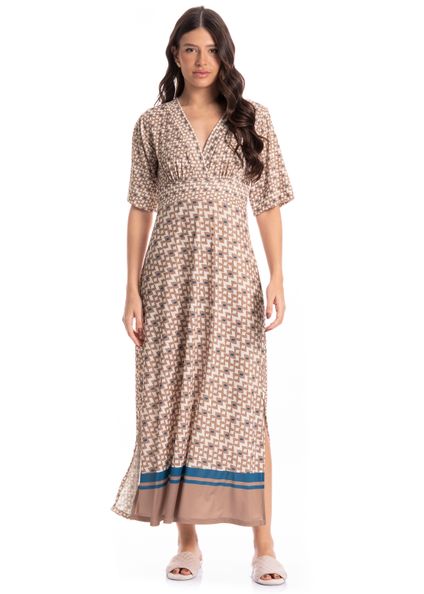 Kaftan Feminino Longo Constanza Azul-2 - Imagem 1