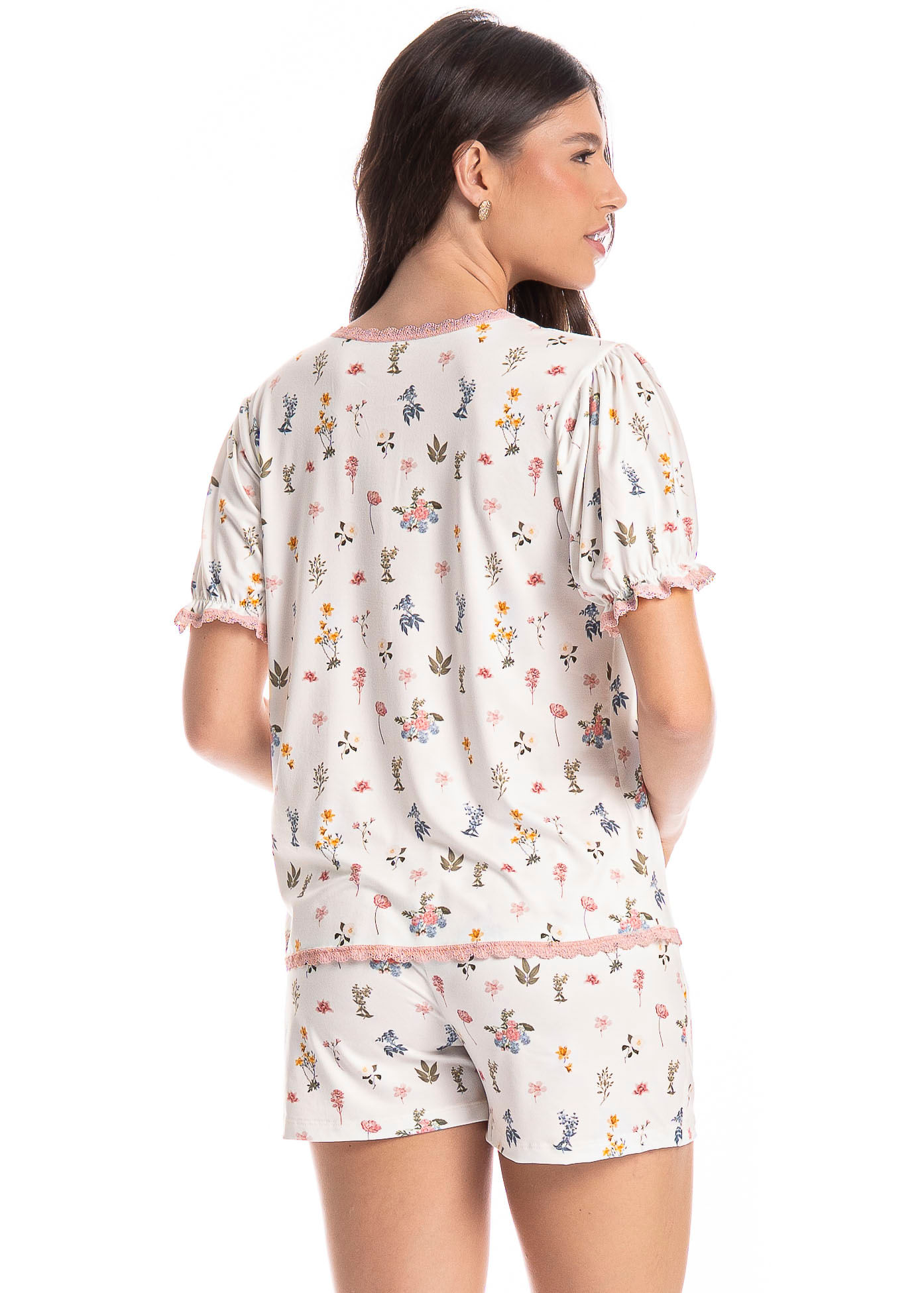 Pijama Americano Curto Feminino Romantic - Imagem 2 - Mobile