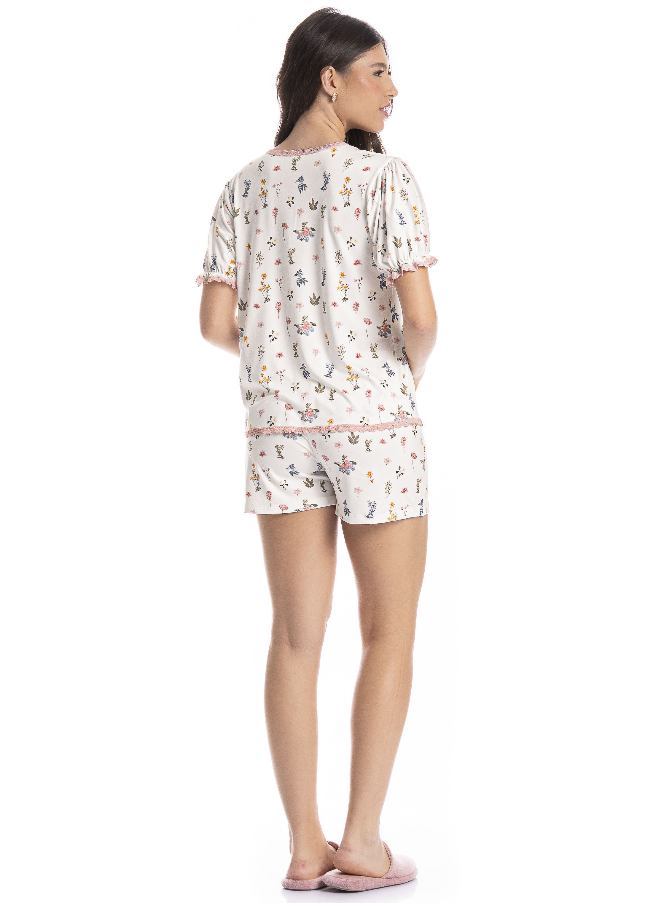 Pijama Americano Curto Feminino Romantic - Imagem 4 - Mobile