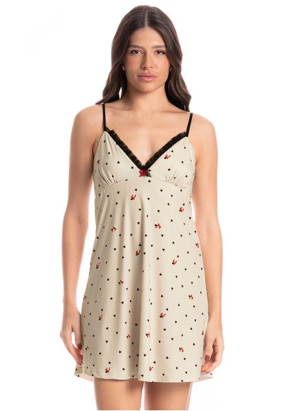 Camisola Feminina Corações Branco - Imagem 1