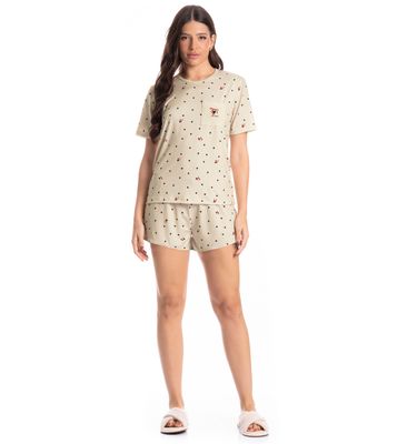 Pijama Feminino Curto Corações - Imagem 3 - Mobile