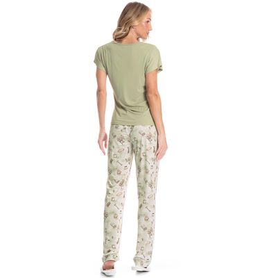 Pijama Feminino Longo Manga Curta Spa - Imagem 2 - Mobile