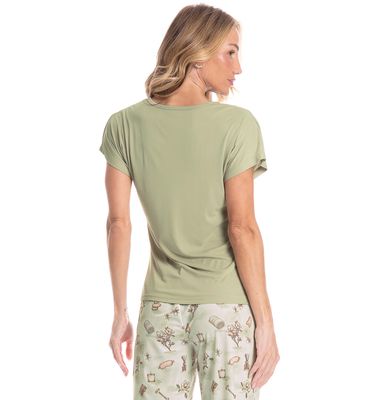 Pijama Feminino Longo Manga Curta Spa - Imagem 4 - Mobile