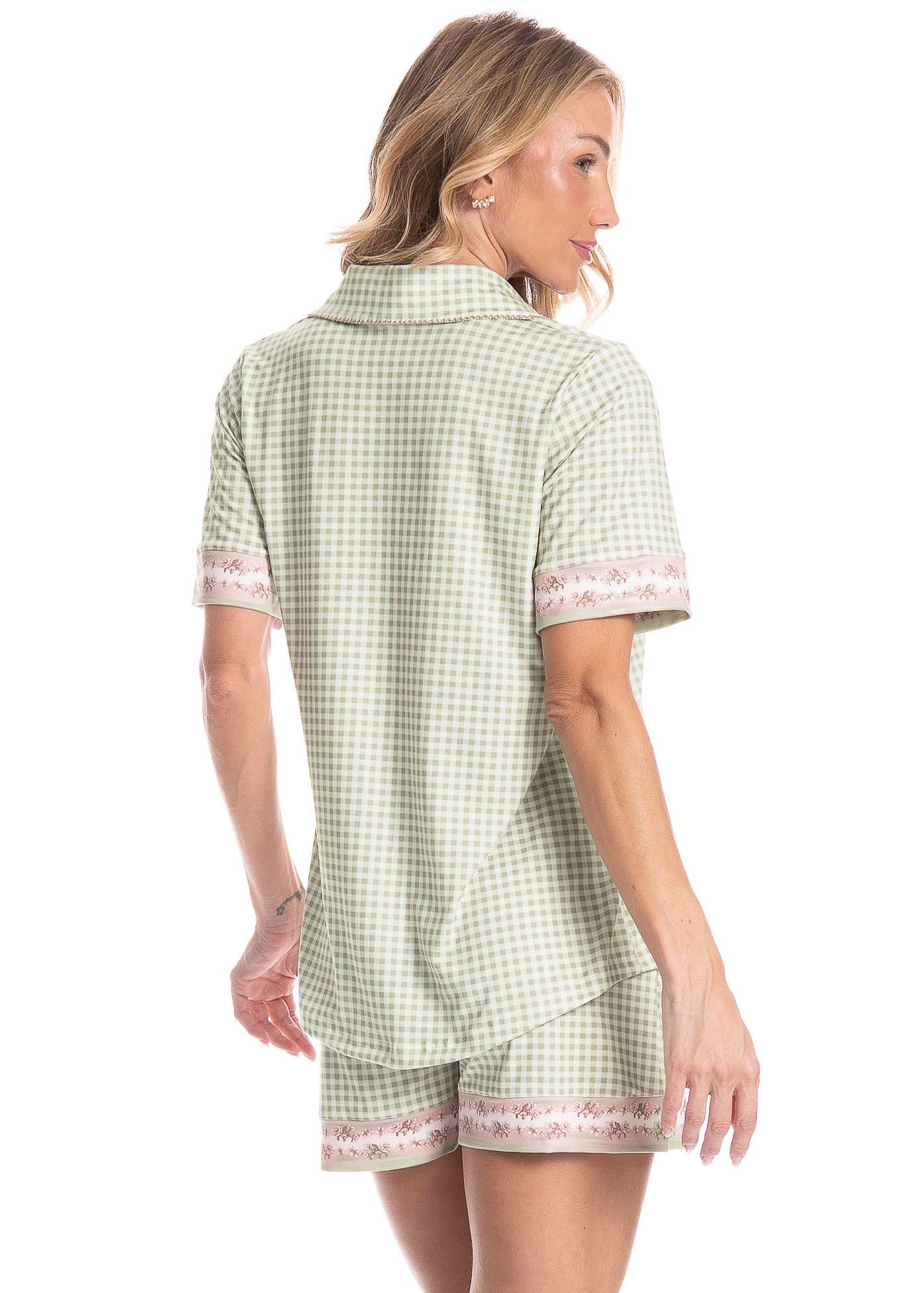 Pijama Americano Curto Feminino Serenity - Imagem 2 - Mobile