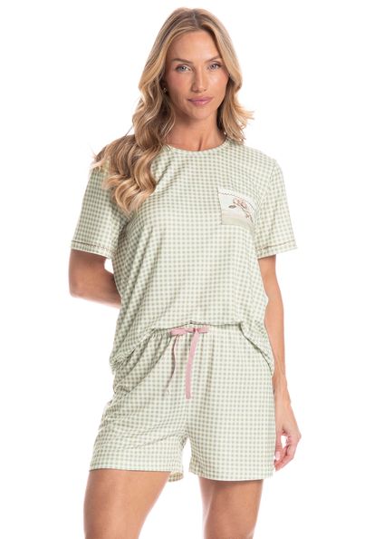 Pijama Feminino Curto Serenity Verde - Imagem 1