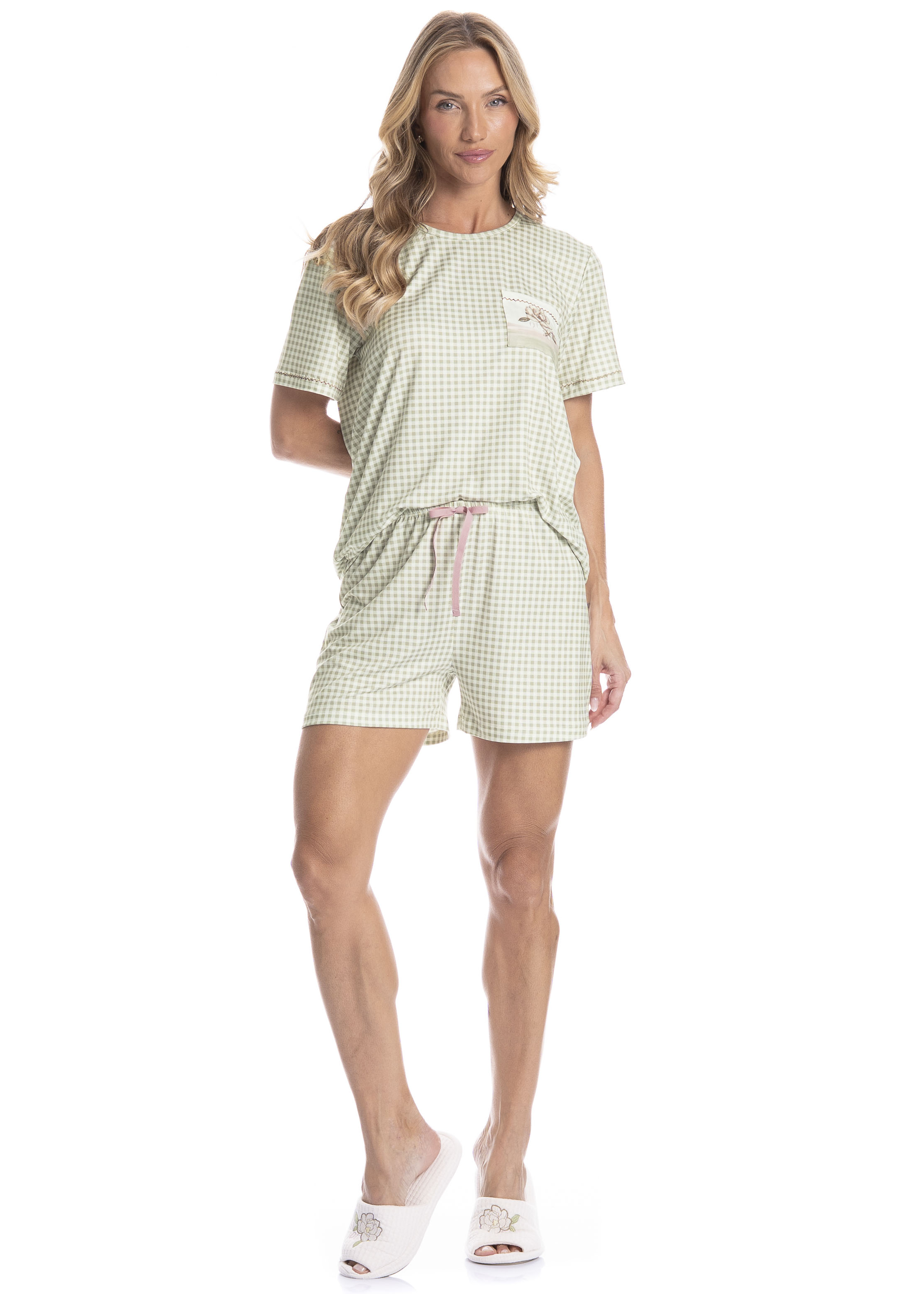 Pijama Feminino Curto Serenity - Imagem 3 - Mobile