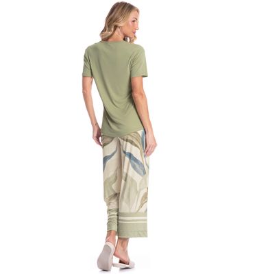 Pijama Feminino Capri Folha - Imagem 2 - Mobile