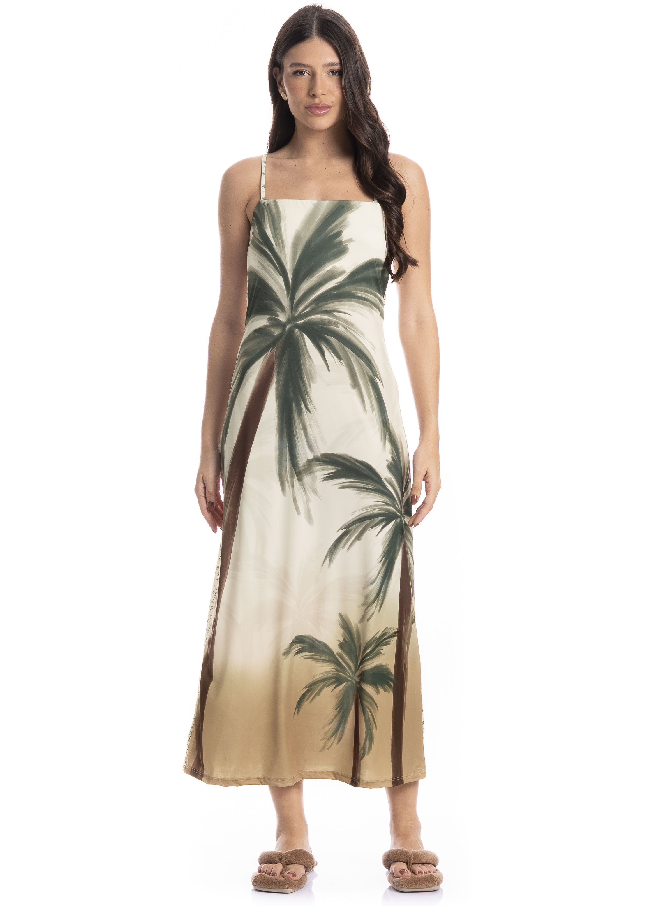 Vestido Longo Feminino Coqueiros - Imagem 1