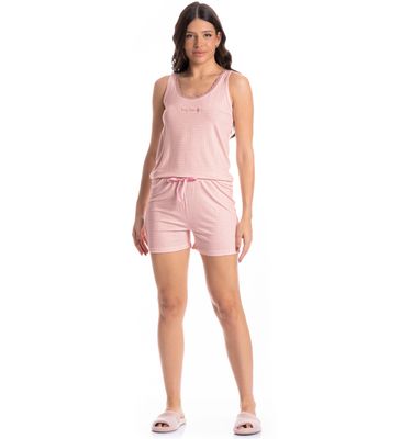 Pijama Feminino Curto Regata Vichy - Imagem 3 - Mobile