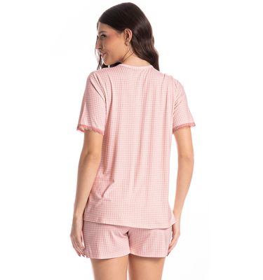 Pijama Americano Feminino Curto Vichy - Imagem 2 - Mobile