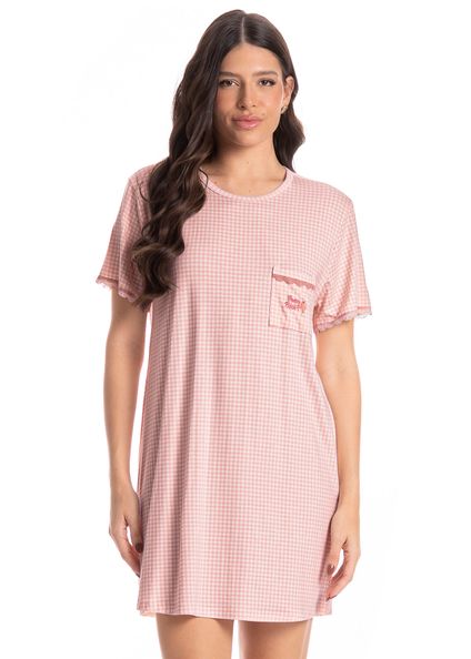 Camisão Feminino Vichy Rosa-3 - Imagem 1
