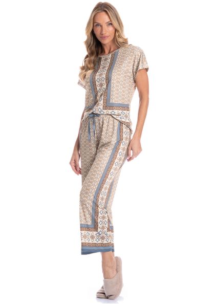 Pijama Feminino Capri Jaque Azul-2 - Imagem 1