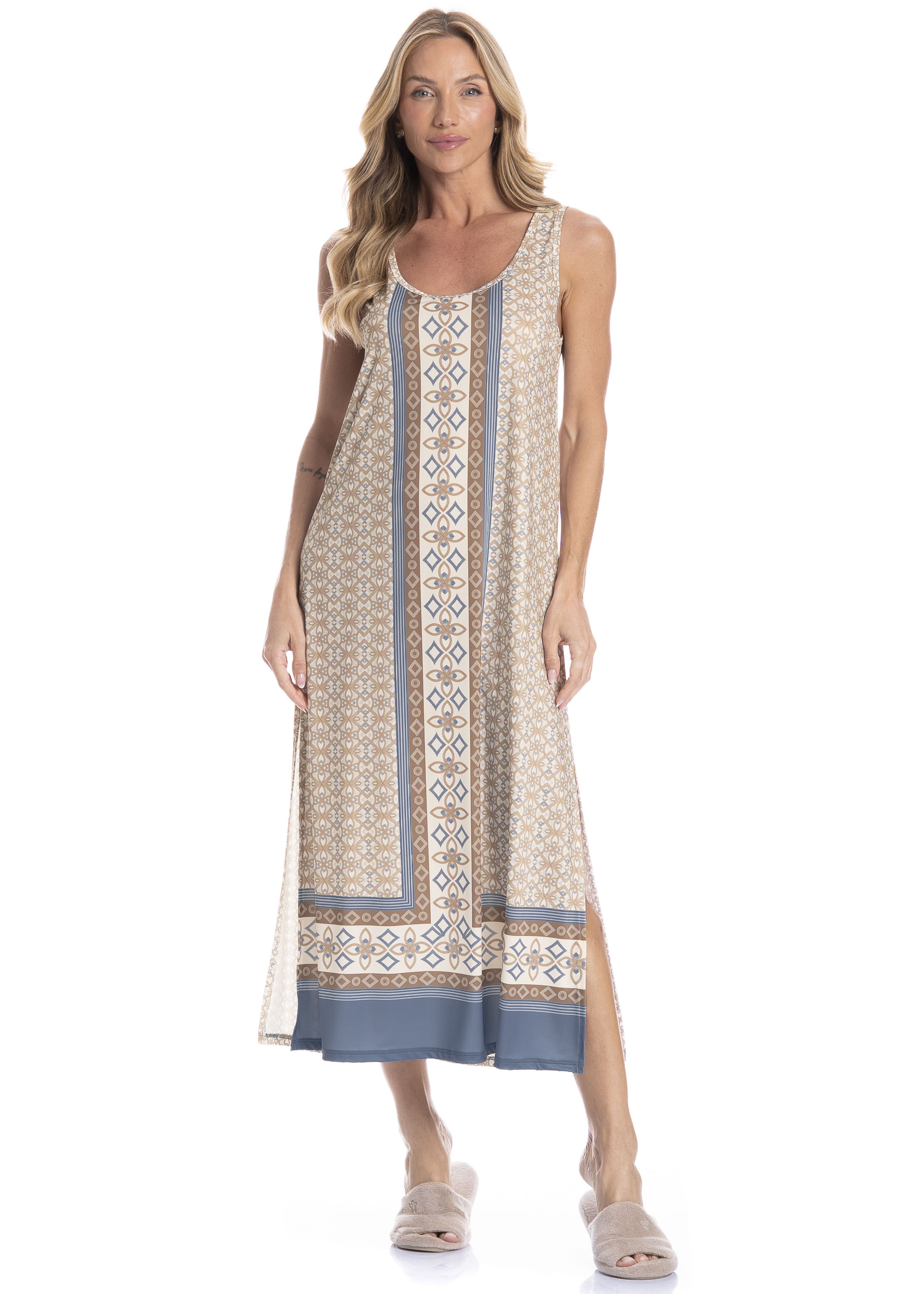 Vestido Feminino Regata Longo Jaque - Imagem 1