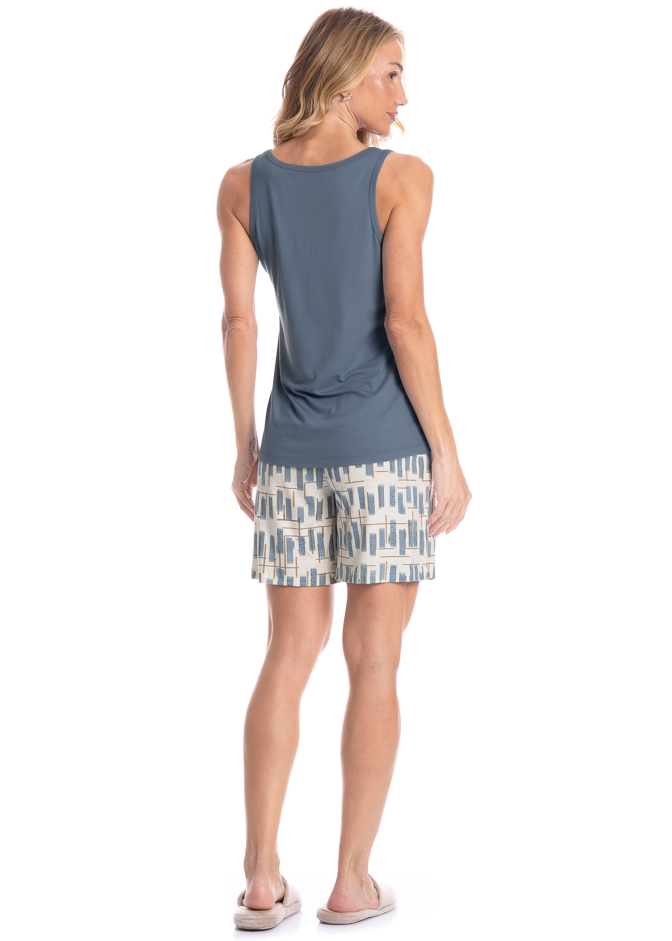 Pijama Feminino Shortão Regata Analu - Imagem 4 - Mobile