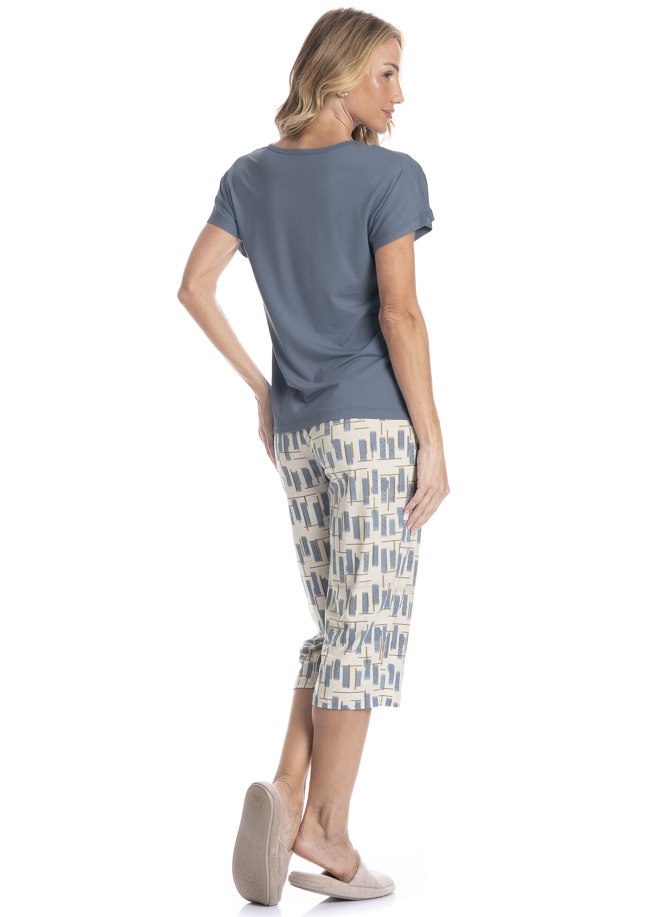 Pijama Feminino Pescador Analu Azul-2 - Imagem 2